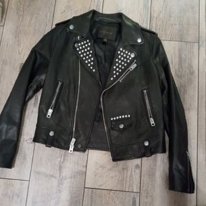 Coach studded leather jacket !